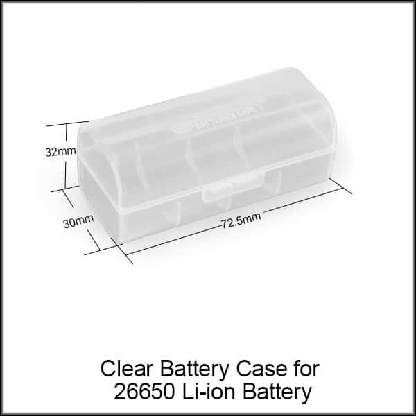 Clear Battery Case for 26650 Li ion Battery